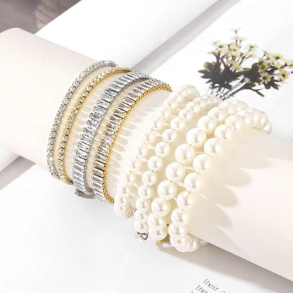 Stainless Steel Elegant Simple Style Solid Color Bracelets