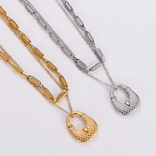 Stainless Steel Elegant Solid Color Pendant Necklace