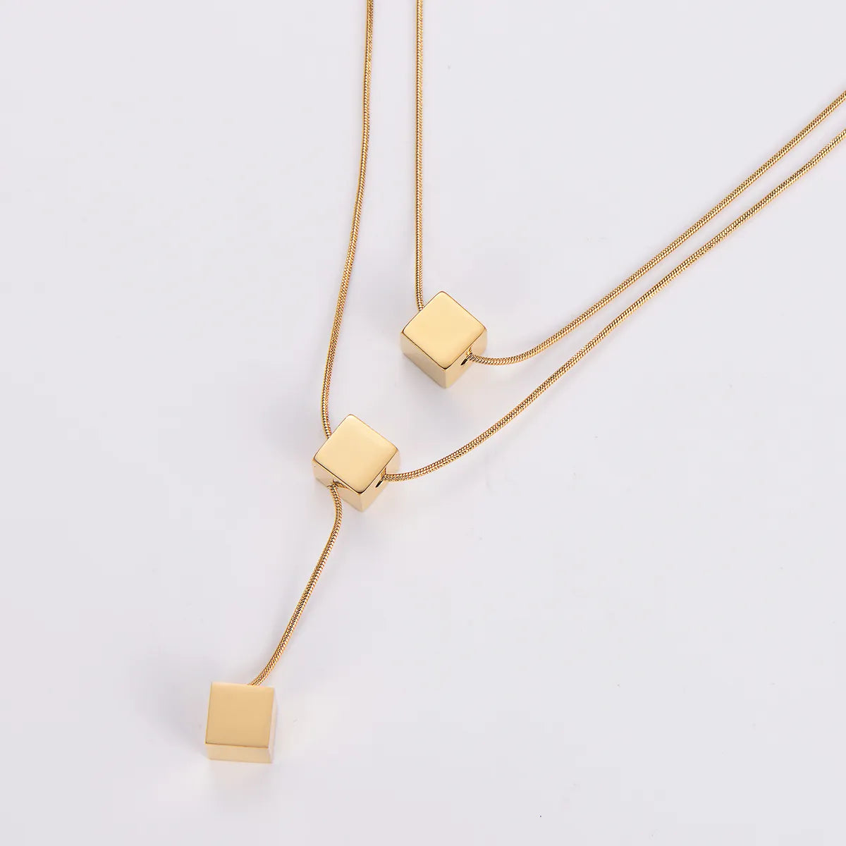 Stainless Steel Elegant Square Pendant Necklace