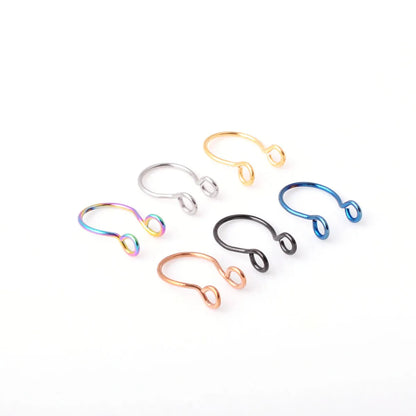 Fashion Geometric Stainless Steel Plating No Inlaid Nose Ring