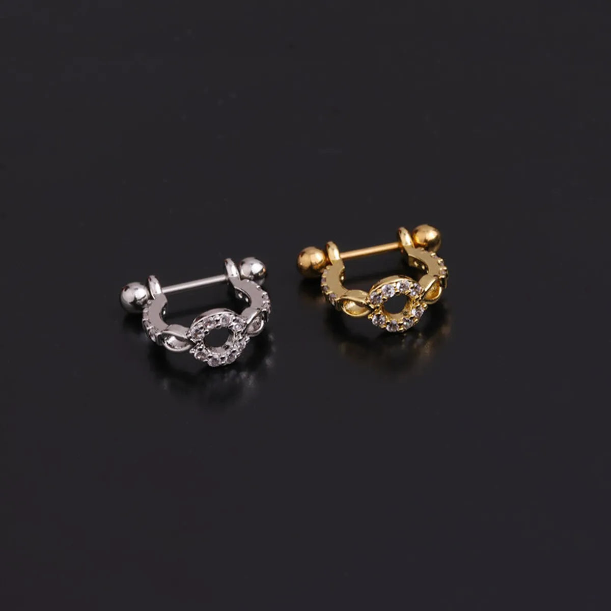 Stainless Steel Fashion Inlaid Zircon U-shaped Ear Clip