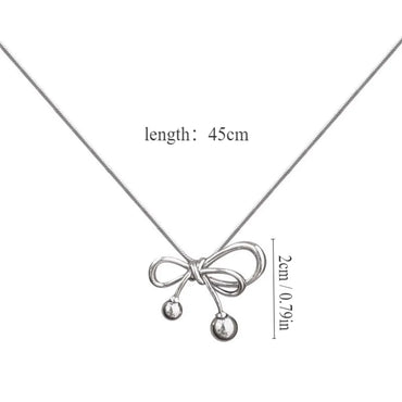 Stainless Steel Gold Plated Casual Simple Style Bow Knot Plating Pendant Necklace