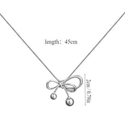 Stainless Steel Gold Plated Casual Simple Style Bow Knot Plating Pendant Necklace