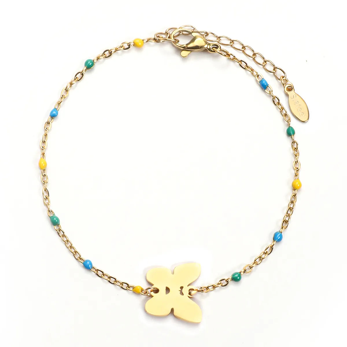 Stainless Steel Gold Plated Simple Style Classic Style Butterfly Plating Bracelets