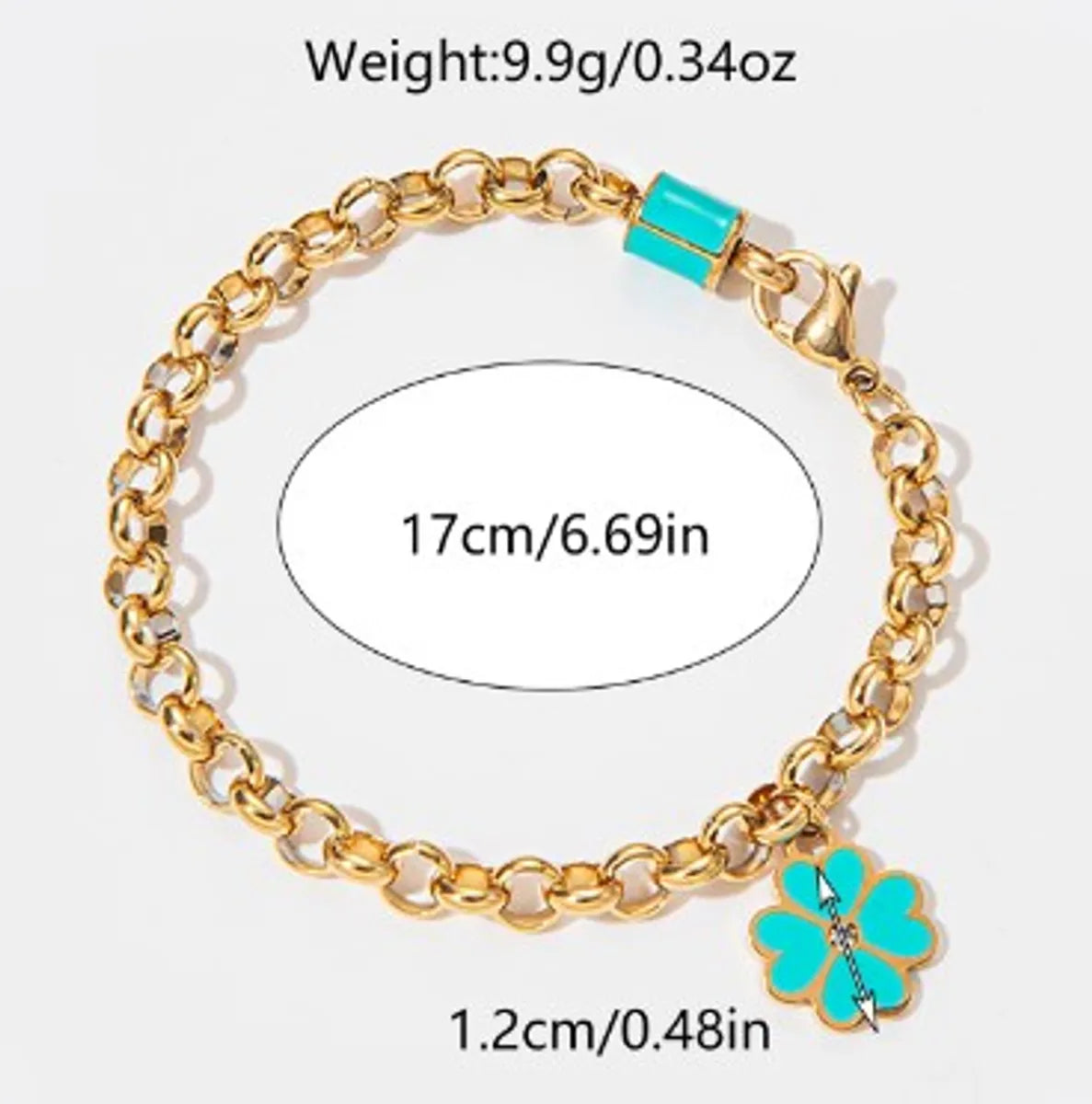 Stainless Steel Gold Plated Vacation Geometric Flower Patchwork Bracelets