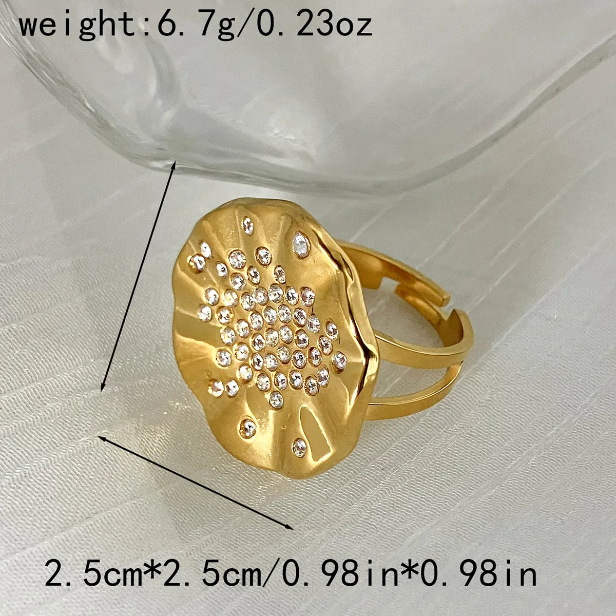 304 Stainless Steel Gold Plated Vintage Style Simple Style Plating Inlay Irregular Heart Shape Turquoise Pearl Zircon Open Rings