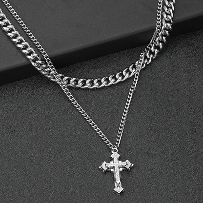 Stainless Steel Hip-Hop Cross Necklace