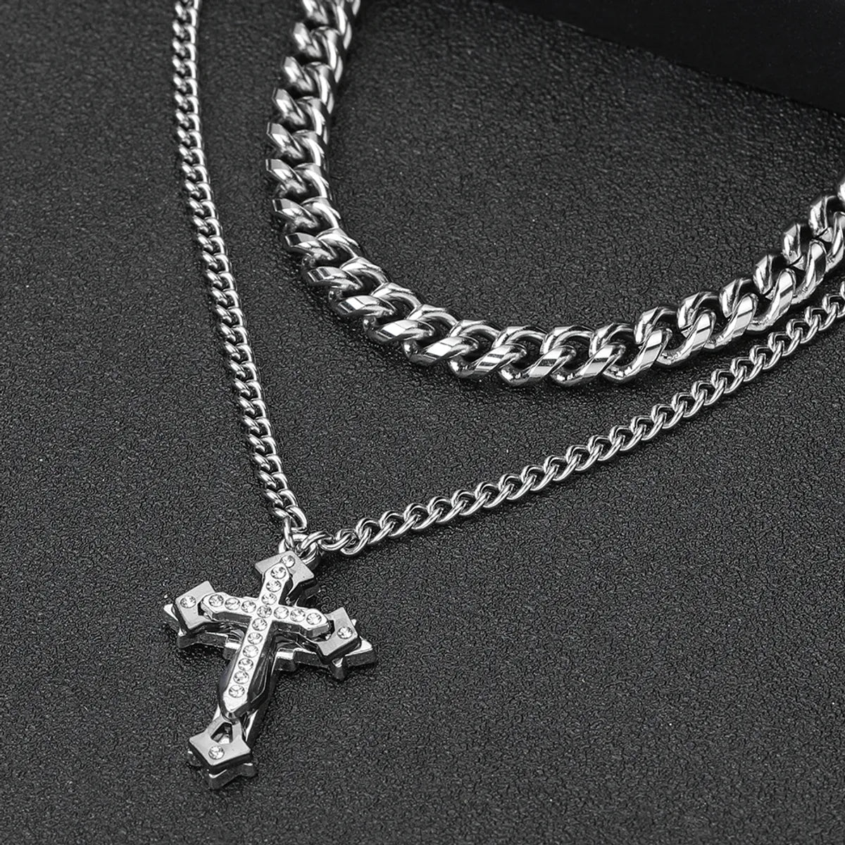 Stainless Steel Hip-Hop Cross Necklace