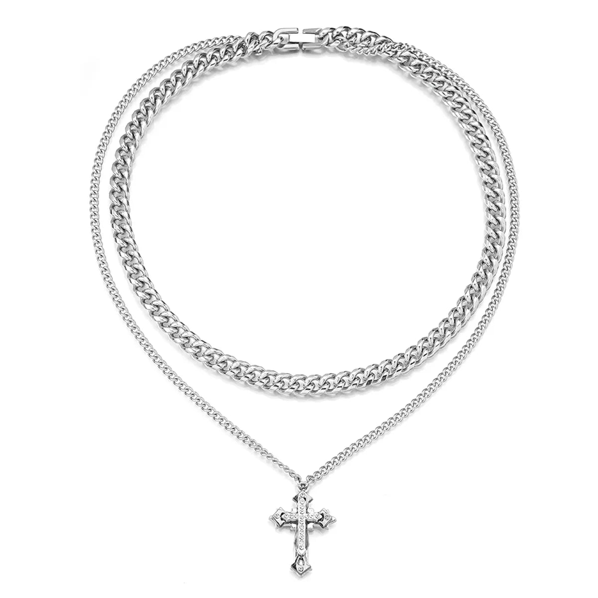 Stainless Steel Hip-Hop Cross Necklace