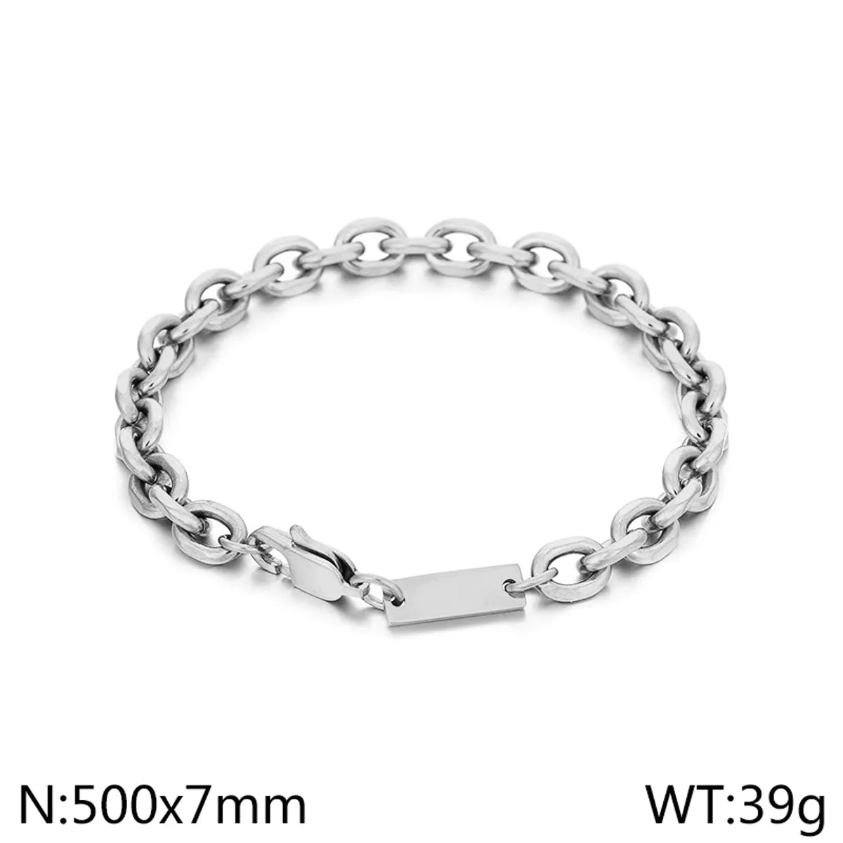 Stainless Steel Hip-Hop Solid Color Bracelets Necklace