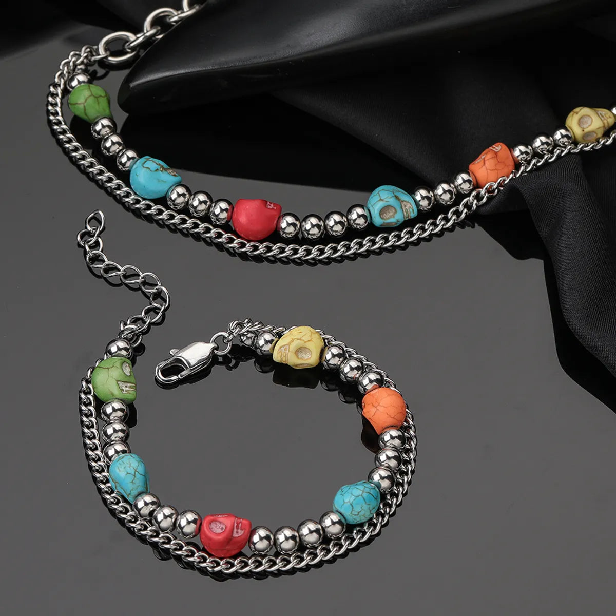 Stainless Steel IG Style Color Block Jewelry Set