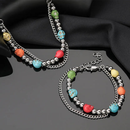 Stainless Steel IG Style Color Block Jewelry Set