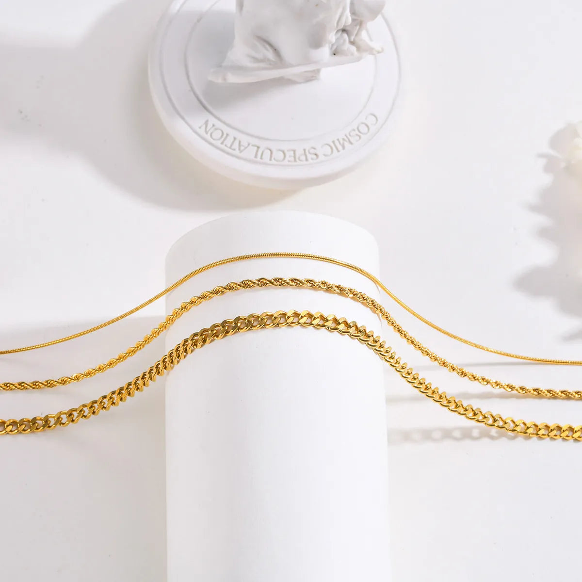 Stainless Steel Ig Style Simple Style Solid Color Chain Necklace