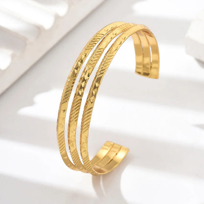 Stainless Steel IG Style Simple Style Solid Color Hollow Out Bangle