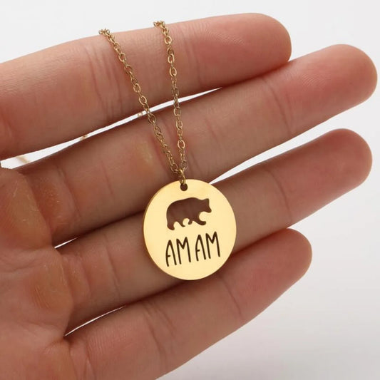 Stainless Steel Modern Style Simple Style Solid Color Animal Letter Pendant Necklace