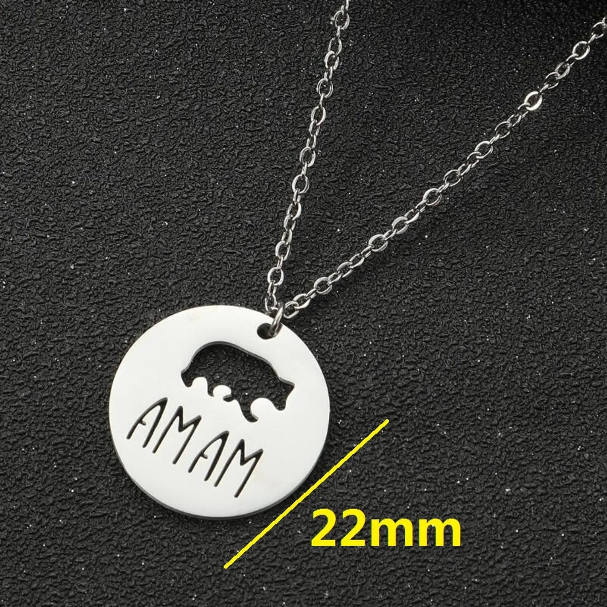 Stainless Steel Modern Style Simple Style Solid Color Animal Letter Pendant Necklace