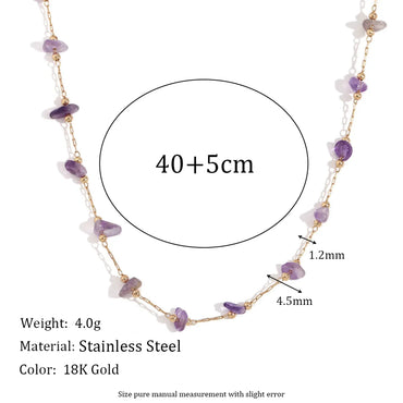 Stainless Steel Natural Stone 18K Gold Plated Elegant Basic Classic Style Irregular Plating Bracelets Necklace