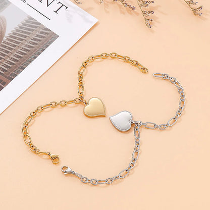 Stainless Steel Peach Heart Fashion Bracelet Jewelry Wholesale Gooddiy