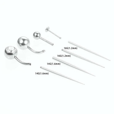 Stainless Steel Perforated Auxiliary Guide Rod Inside And Outside Threaded Rods Piercing Tattoo Navel Stud Labret Connecting Rod To Avoid Scratches