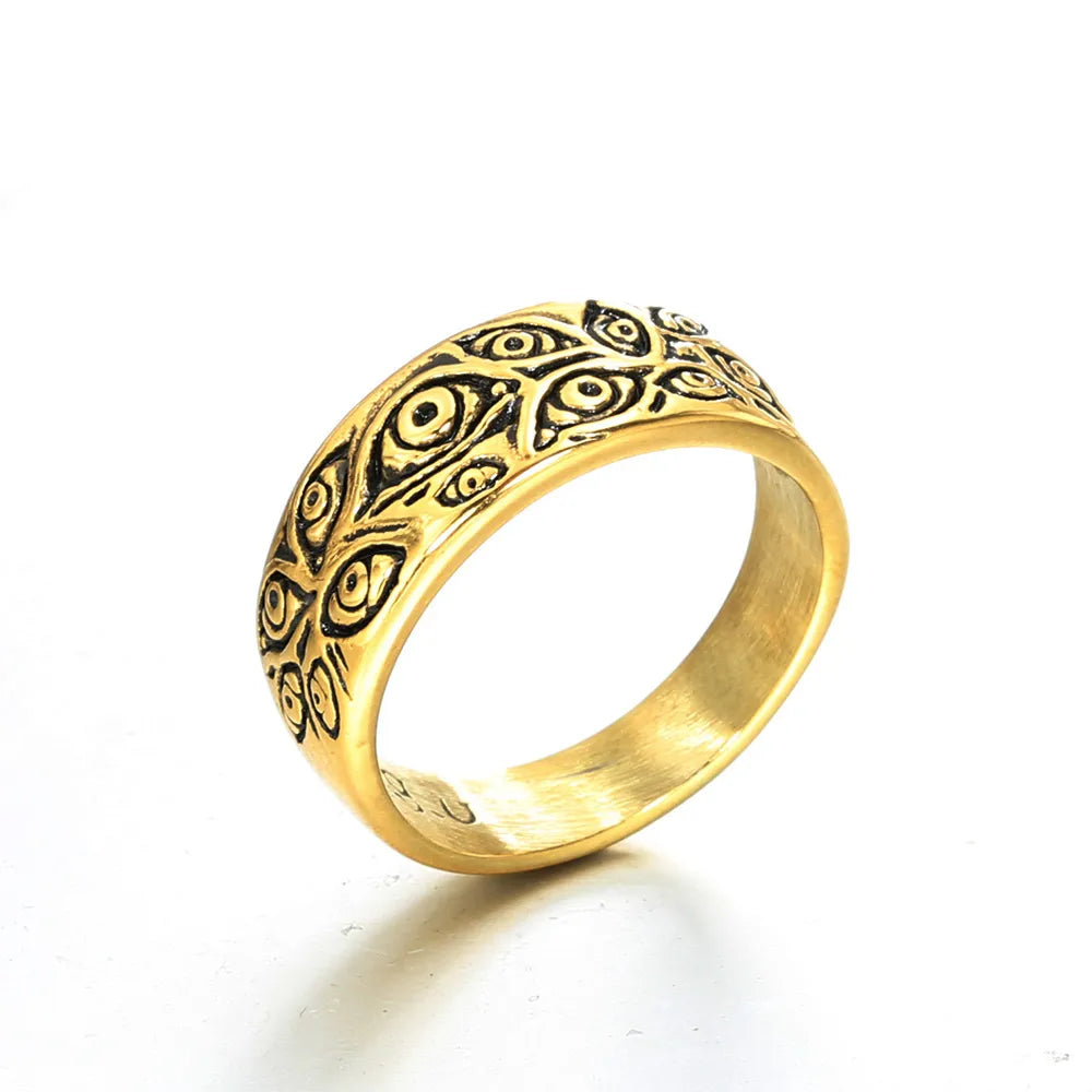 Wholesale Jewelry Retro Devil'S Eye Eye Stainless Steel None 18K Gold Plated Rings