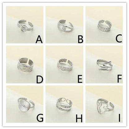 Stainless Steel Retro Simple Style Geometric Open Rings