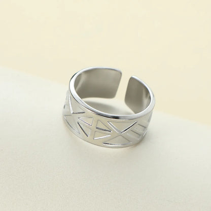 Stainless Steel Retro Simple Style Geometric Open Rings