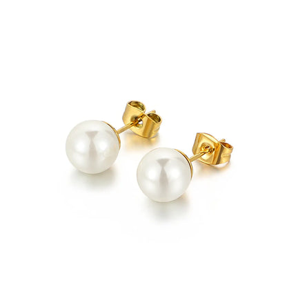 Stainless Steel Simple Pearl Earrings Wholesale Jewelry Gooddiy