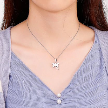 Stainless Steel Simple Style Butterfly Pendant Necklace