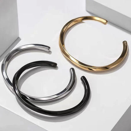 Stainless Steel Simple Style C Shape Plating Cuff Bracelets