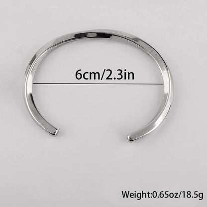 Stainless Steel Simple Style C Shape Plating Cuff Bracelets