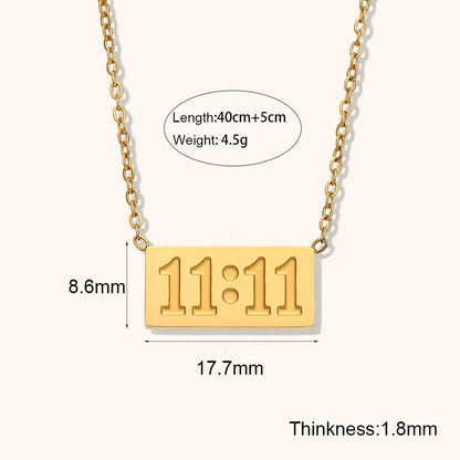 Stainless Steel Simple Style Classic Style Number Plating Pendant Necklace