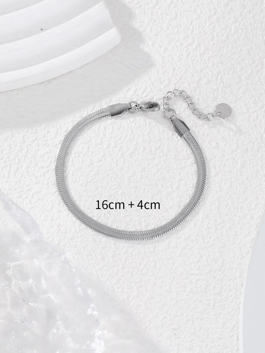 Stainless Steel Simple Style Classic Style Solid Color Bracelets