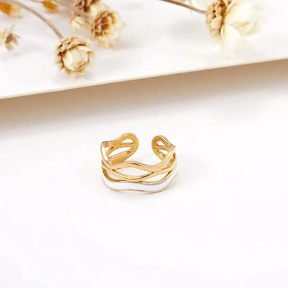 Stainless Steel Simple Style Classic Style Solid Color Rings