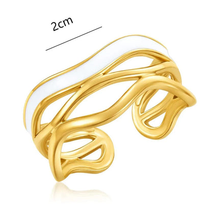 Stainless Steel Simple Style Classic Style Solid Color Rings