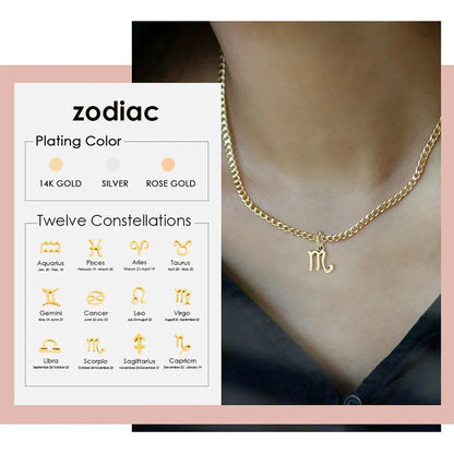 Stainless Steel Simple Style Constellation Plating Hollow Out Pendant Necklace