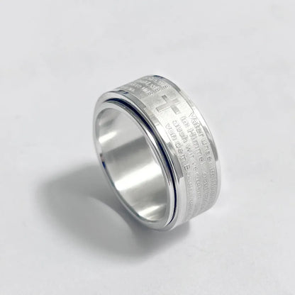 Stainless Steel Simple Style Cross Letter Polishing Rings