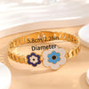 Simple Style Eye 304 Stainless Steel 18K Gold Plated Rhinestones Bangle In Bulk