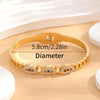 Simple Style Eye 304 Stainless Steel 18K Gold Plated Rhinestones Bangle In Bulk