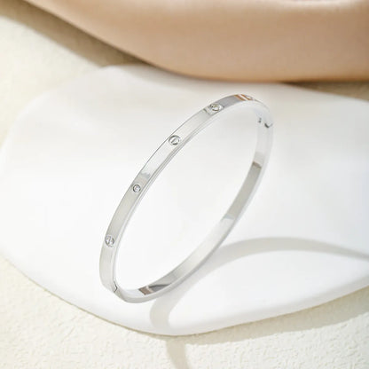 Stainless Steel Simple Style Geometric Bangle