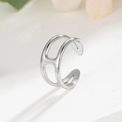 Stainless Steel Simple Style Geometric Open Rings