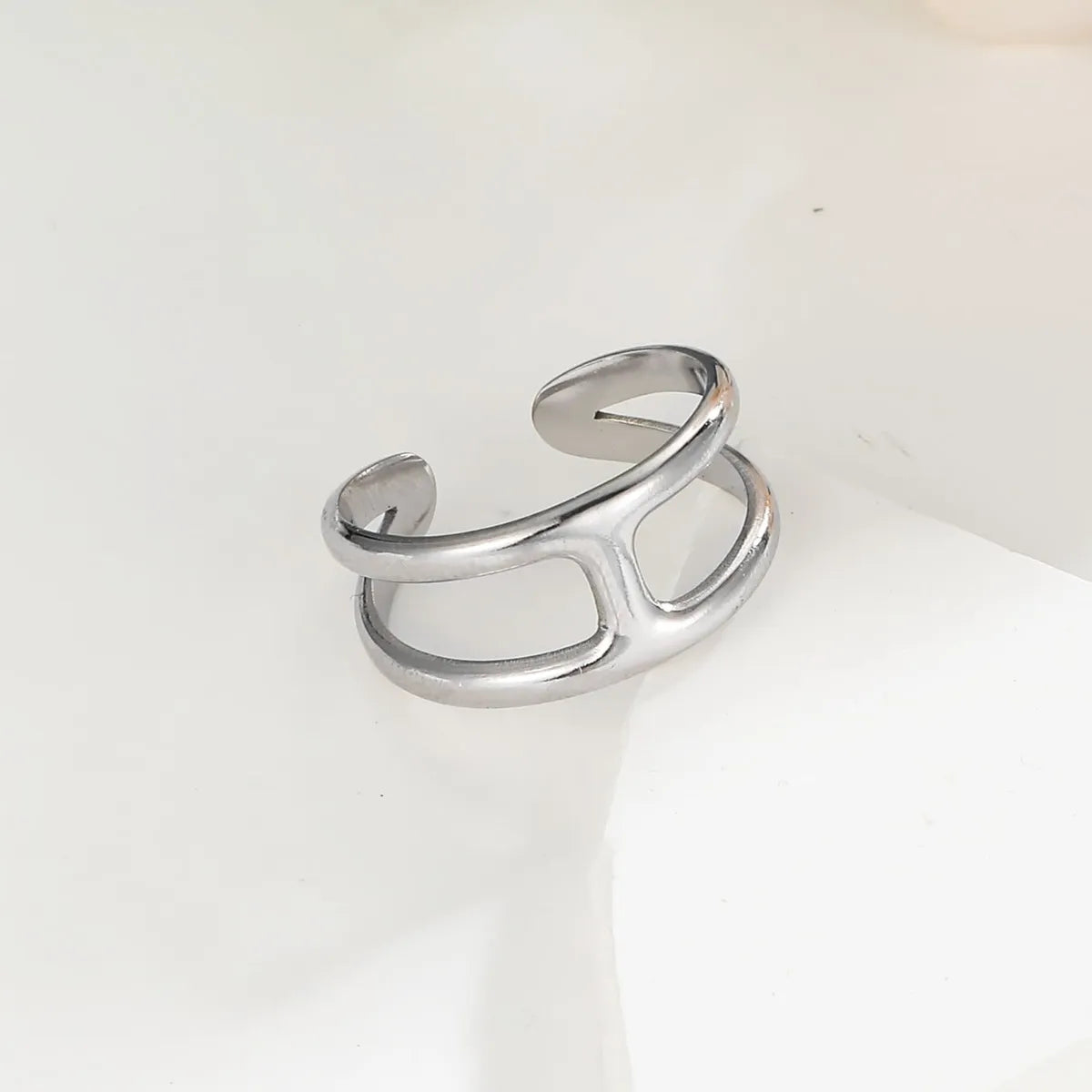 Stainless Steel Simple Style Geometric Open Rings