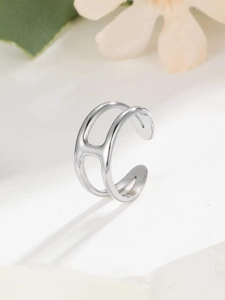 Stainless Steel Simple Style Geometric Open Rings