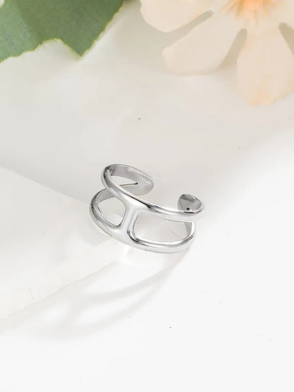 Stainless Steel Simple Style Geometric Open Rings