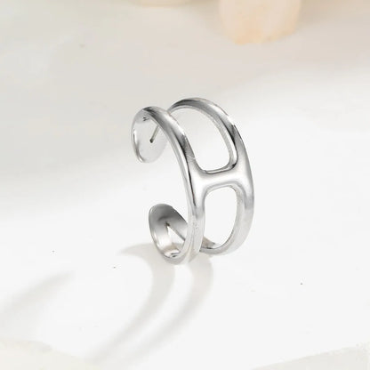 Stainless Steel Simple Style Geometric Open Rings