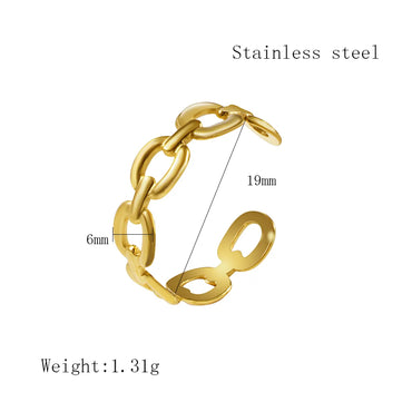 Stainless Steel Simple Style Geometric Plating Open Rings