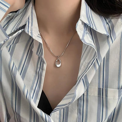 Stainless Steel Simple Style Geometric Plating Pendant Necklace