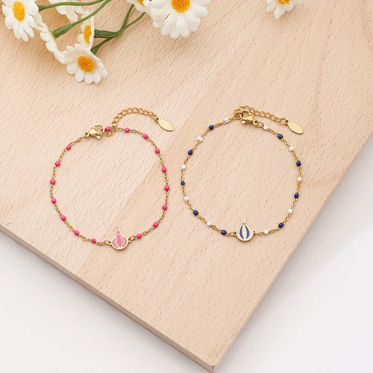 Stainless Steel Simple Style Hot Air Balloon Enamel Plating Bracelets