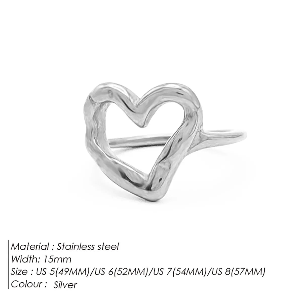 Stainless Steel Simple Style Irregular Solid Color Plating Rings