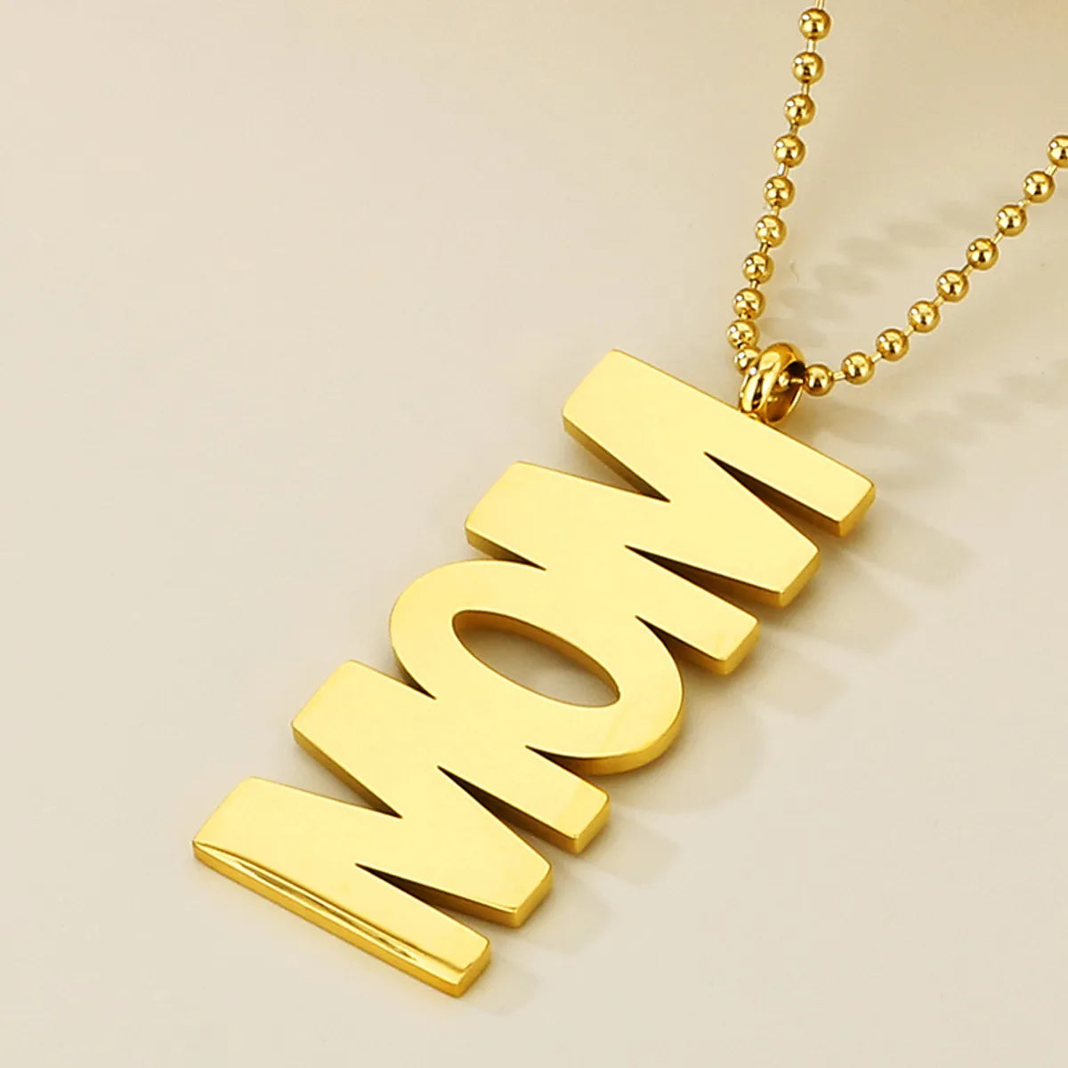 Stainless Steel Simple Style Letter Pendant Necklace