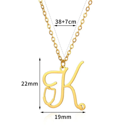 Stainless Steel Simple Style Letter Plating Pendant Necklace